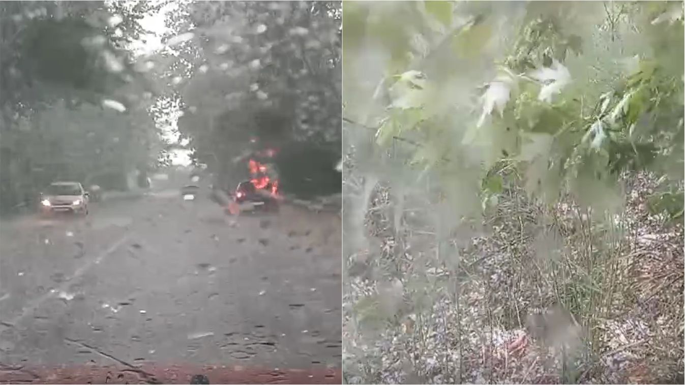 Brutális jégeső csapott le Nyírmadánál - Videók!