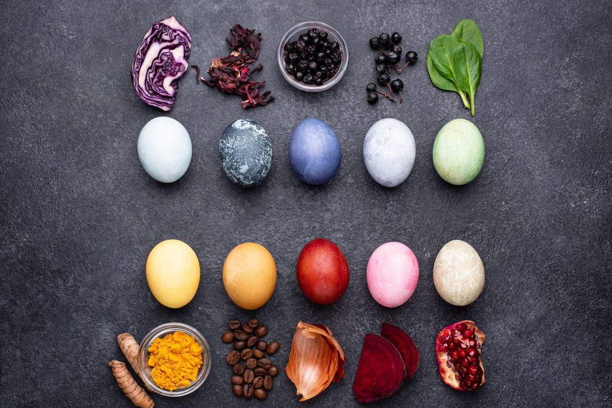 Color,Easter,Eggs,Painted,With,Natural,Organic,Dye.,Eco,Friendly