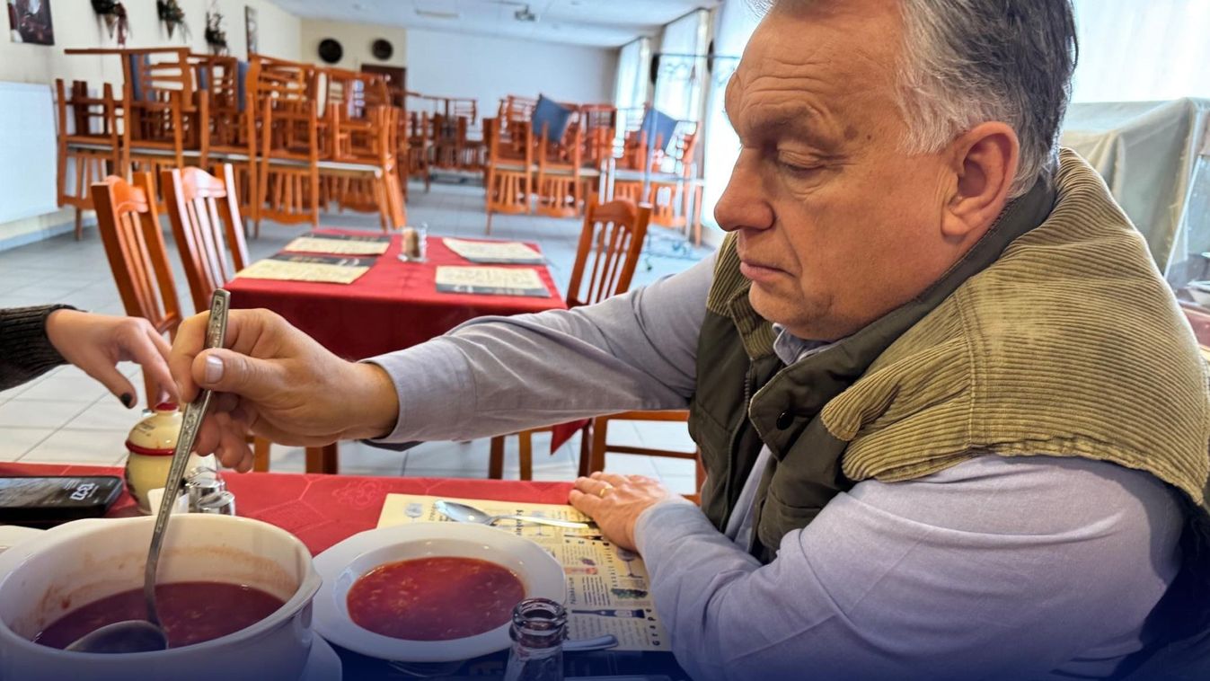 Orbán Viktor Nagybajcson egy helyi hentest látogatott meg (videó)
