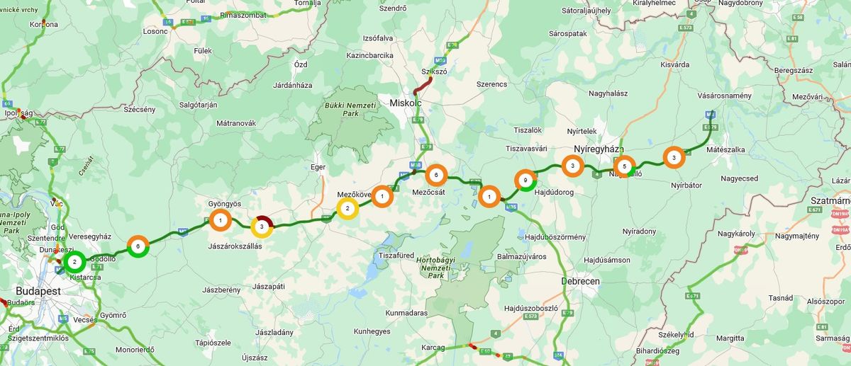 M3-as autópálya, forgalomkorlátozás, lezárás 