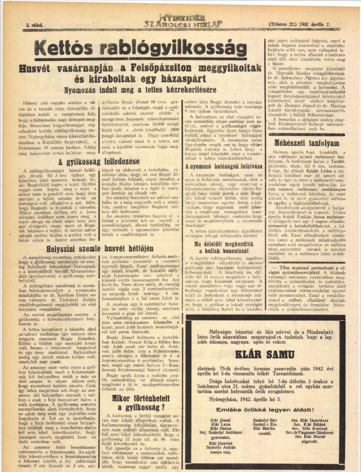rablógyilkosság, húsvét, házaspár