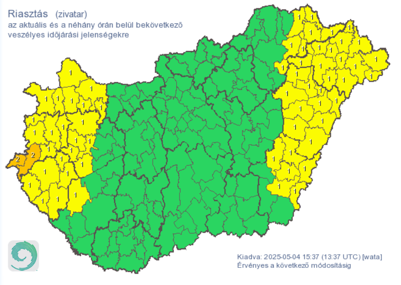 riasztás, zivatar