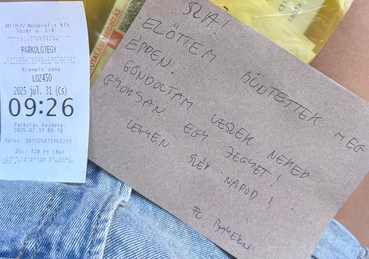 parkolójegy üzenet napi kedvesség