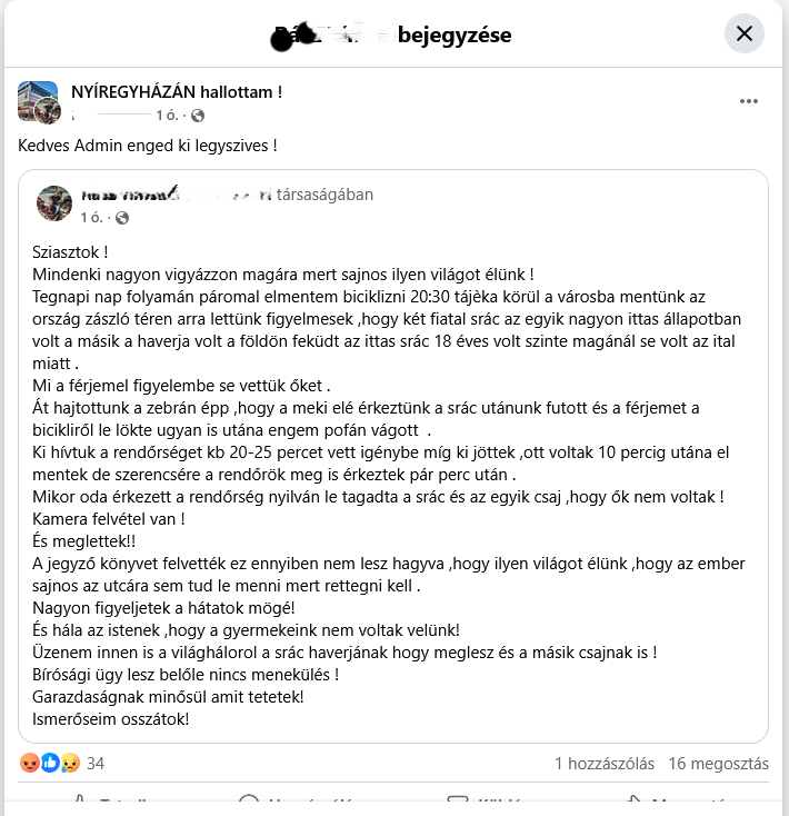 ittas fiatal, büntetőeljárás, garázdaság, Nyíregyháza