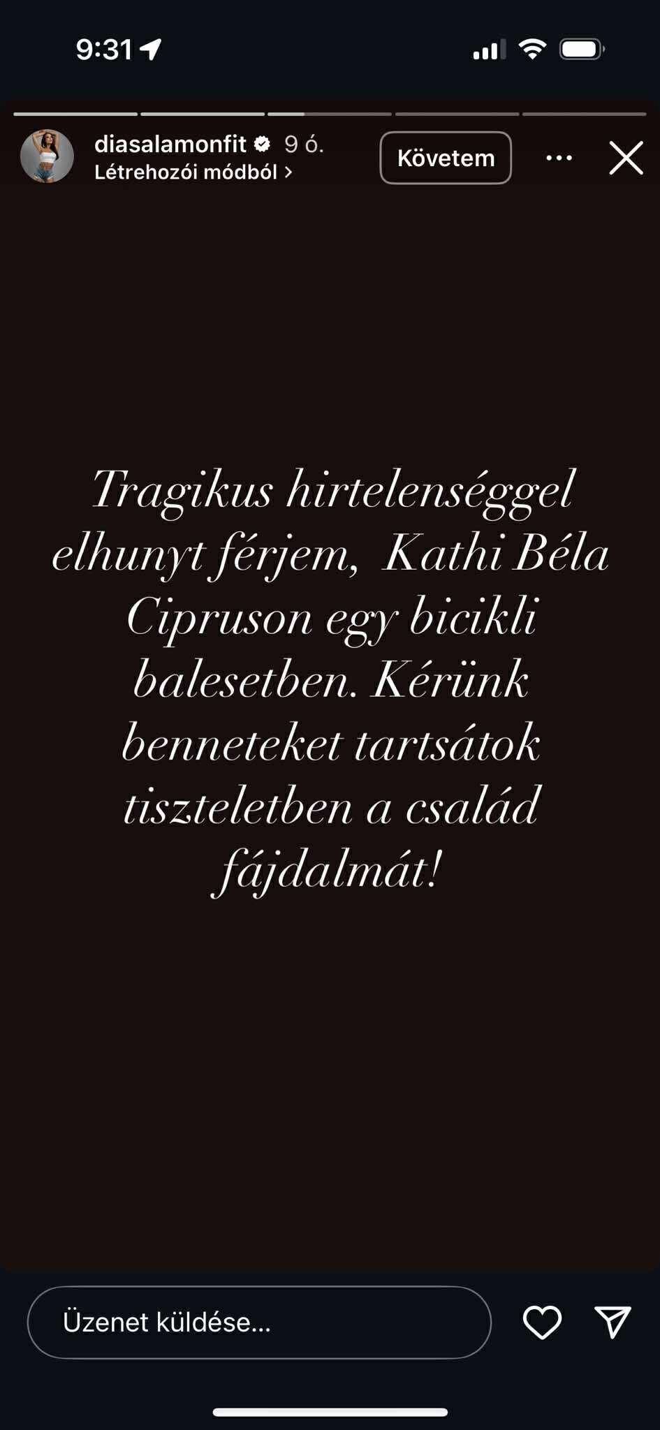 A tragédia után Kathi Béla felesége törte meg a csendet